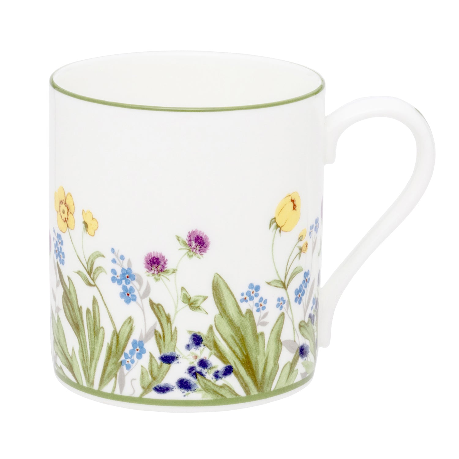 Square Glass Cup With Handle-Wildflower Valley