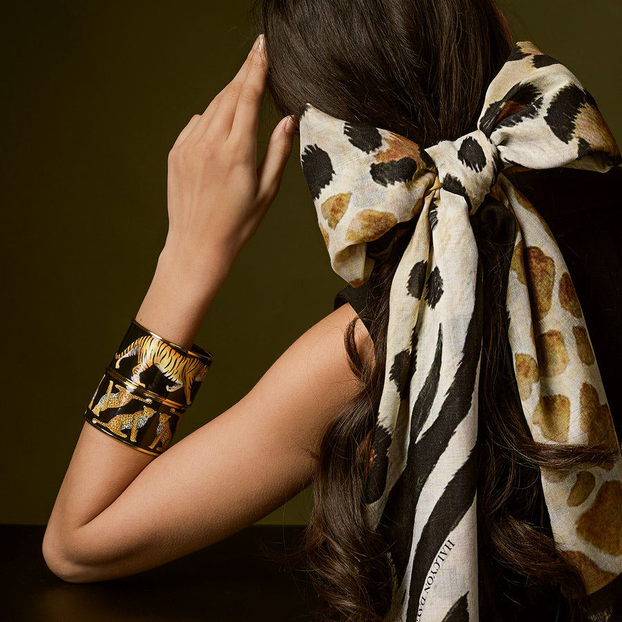 Cheetah print cheap silk scarf